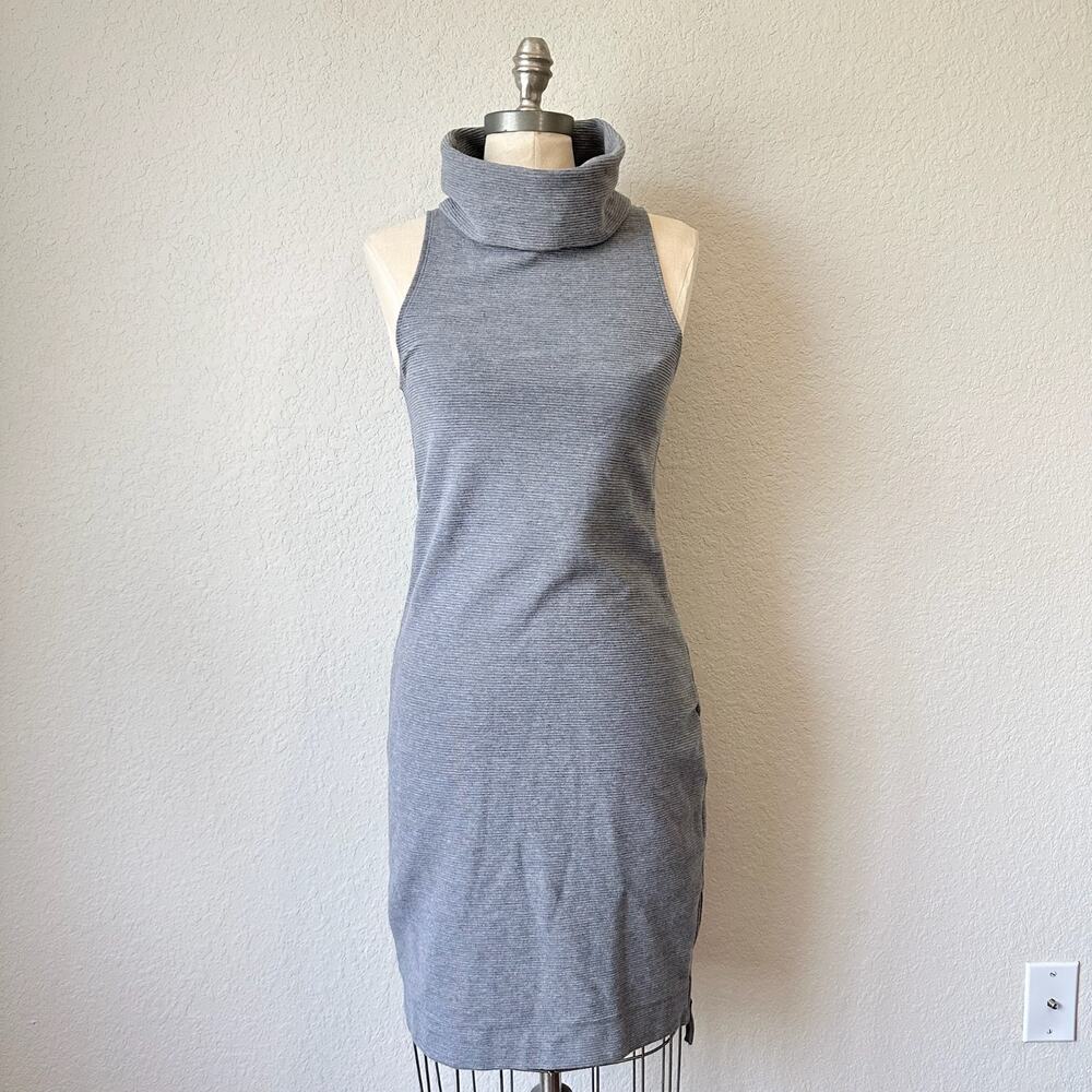 BANANA REPUBLIC Turtleneck Dress Gray Ribbed Sleeveless Sheath NWT
